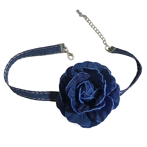 HAISENG Breites Blumenhalsband, große kurze Choker-Halskette für Damen und Mädchen, trendig, Hochzeitsschmuck, Zubehör, breite Choker-Halsketten, S, Wie beschrieben, Wie beschrieben von HAISENG