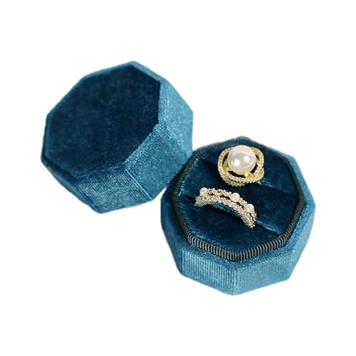HAISENG Doppelringe Box Schmuckgeschenk Aufbewahrung Organisator Ringe Schmuckringe Displayhalter Koffer Eheringe Box Für Ringe von HAISENG