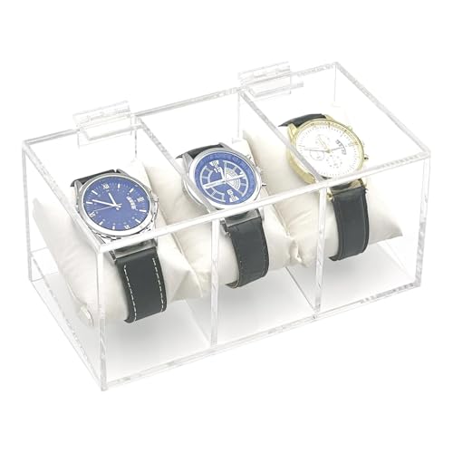 HAISENG Elegante Uhrenspeicherlösung Acrylhülle Mit Abnehmbaren Kissen Transparente Uhr Display Box Für Männer Frauen von HAISENG