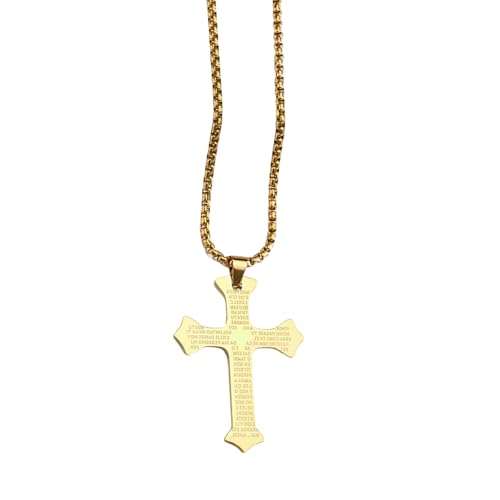 HAISENG Eleganter Kreuz-Anhänger mit Gravur, aus stabiler Legierung, für Gläubige und Mode-Enthusiasten, religiösen Glaubensschmuck, Einheitsgröße, Wie beschrieben, Wie beschrieben von HAISENG