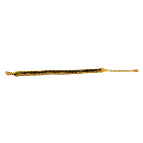 HAISENG Elegantes Dünnes Charmearmband Schmuck Luxuriöses Goldfarbe Armband Schmuck Zeigt Funkelnde Zirkonia Kristallgewebt von HAISENG