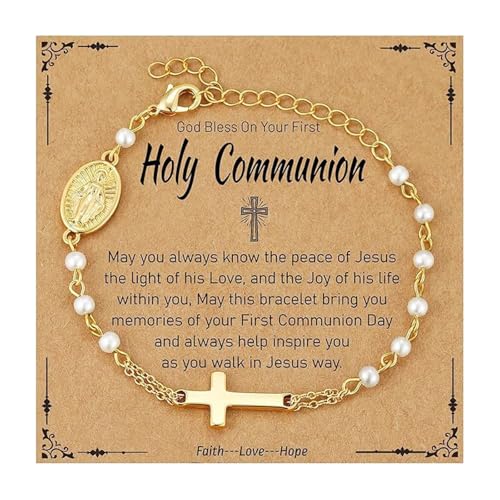 HAISENG Elegantes Perlenarmband Edelstahl Textur Vintage Religiöse Kette Geeignet Für Modeliebhaber Kinder Armband von HAISENG
