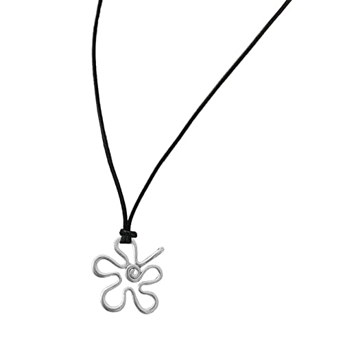 HAISENG Europäische und Schmuck-Halskette mit Blumen-Anhänger, passt zu Schlüsselbein-Kette, verstellbares Wachsseil, kalter Wind, Halsband, geflochtenes Wachsseil, Einheitsgröße, Wie beschrieben, Wie von HAISENG