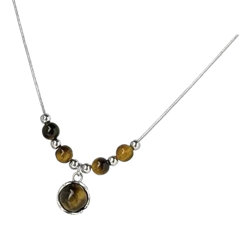 HAISENG Exquisite Lederhalskette mit Augenstein, chinesischer ästhetischer Halsschmuck für moderne und kulturelle Enthusiasten, kultureller Modeschmuck, Einheitsgröße, Wie beschrieben, Wie beschrieben von HAISENG