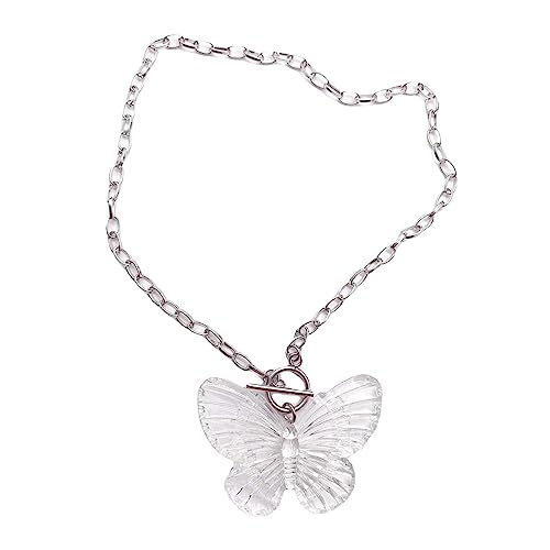 HAISENG Fashion Trend Klar Schmetterling Anhänger Schlüsselbein Kette Temperament Einfach Kalt Wind Einstellbare Ot Schnalle Halskette Schmetterling Anhänger Halskette für Mädchen von HAISENG