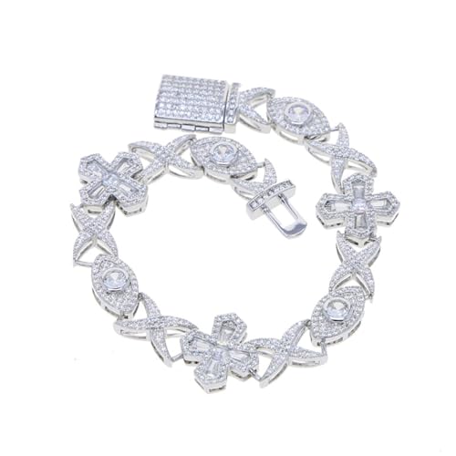 HAISENG Gold Rhodium Plattiert Männer Armband Funkelnde Zirkon Verschönert Armband Schmuck Charme Elegant Accessoire Böse Augen Schmuck Set von HAISENG