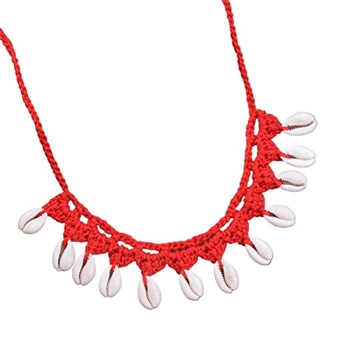 HAISENG Halsband aus gewebtem Seil, Bohemia-Muschel-Halsketten, Perlenketten, Strandschmuck für Frauen und Mädchen, gewebtes Seil, Einheitsgröße, Wie beschrieben, Wie beschrieben von HAISENG