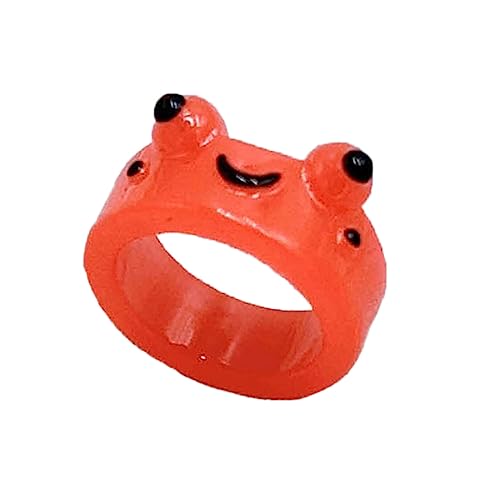 HAISENG Mode Froschharzringe Süßer Retro Tierstapelring Handgefertigter Leuchtender Der Für Damen Und Mädchen Dunklen Finger Glüht von HAISENG