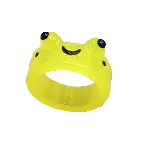 HAISENG Mode Froschharzringe Süßer Retro Tierstapelring Handgefertigter Leuchtender Der Für Damen Und Mädchen Dunklen Finger Glüht von HAISENG