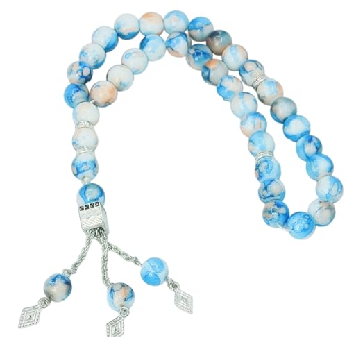 HAISENG Modernes Gebet Perlenarmband 33 Glasharz Perlen Spirituelle Mode Accessoire Komfortable Armband Für Männer Und Frauen Religiöser Accessoire Glass Perlen von HAISENG