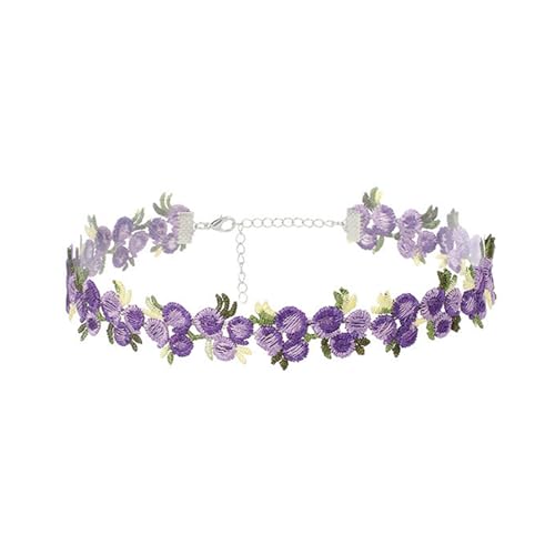 HAISENG Modische Herz-Spitzen-Choker-Halskette für Frauen, tragbares Schmuck-Accessoire für Date, Nacht und Partys, verstellbare Länge von HAISENG
