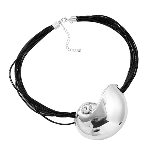 HAISENG Modische Metall-Halskette für Damen, elegantes PU-Leder, Seil, Choker, stilvolle Halskette, auffälliges Accessoire, Modeschmuck, Einheitsgröße, Wie beschrieben, Wie beschrieben von HAISENG