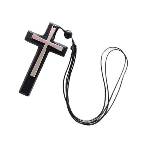 HAISENG Stilvolle Halskette mit Holz-Kruzifix-Anhänger, verstellbare Länge, Unisex, tägliches Outfit, Choker-Schmuck für Männer und Frauen, Hip-Hop-Halskette, Einheitsgröße, Wie beschrieben, Wie von HAISENG