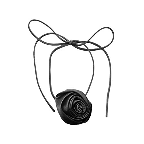 HAISENG Übertriebene Dekorationen, zarte Halskette, Blumen-Halsketten, Damen-Trendschmuck, Seidensamt, Rosen-Halskette, übertriebene Blumen-Halsketten für Damen, Modeschmuck, Einheitsgröße, Wie von HAISENG