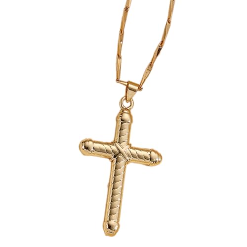 HAISENG Verstellbare Kette, Kreuz-Anhänger, Halskette, Accessoire für Damen und Herren, Kupfer, vielseitiges Mode-Accessoire, stilvoller Schmuck, M, Wie beschrieben, Wie beschrieben von HAISENG
