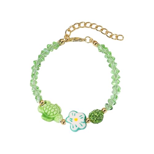 HAISENG Verstellbarer Keramik Und Schneckencharme Mit Kristallperlen Marineschmuck Für Frauen Mädchen Süßkristall Perlen Verstellbares Armband von HAISENG