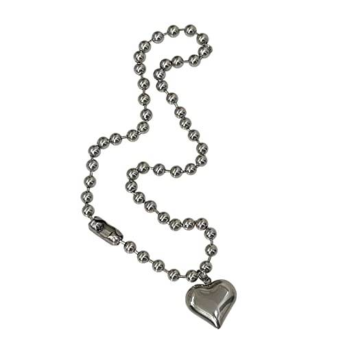 HAISENG Y2K Jewelry Halskette mit Anhänger in Liebesform aus Edelstahl für Damen, modisch, Punk, koreanischer Charm, ästhetischer Herz-Schlüsselbein-Kette, Liebesform von HAISENG