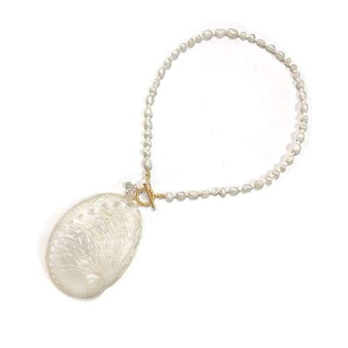 Halskette mit gemischten Muschelakzenten, Strand-inspiriert, Schichtschmuck, Geschenk, Anhänger, Halsbekleidung, Geschenk für den täglichen Gebrauch, stapelbarer Themenschmuck, Einheitsgröße, Wie von HAISENG