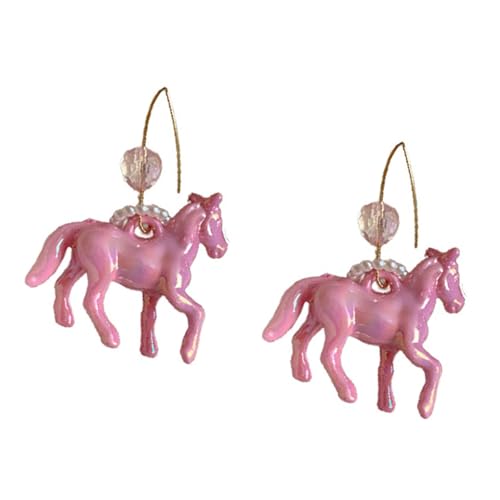 Horse Baumle Haken Ohrringe Harz Tierische Ohrhänger Auffällige Ohrbekleidung Stylische Ohrhörer Für Modeliebhaber Modeohrringe von HAISENG