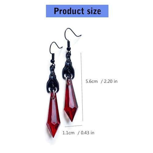 Kristall Halsketten Schwarz Rote Edelstein Anhänger Ohrringe Schmuck Für Frauen Mädchen Fishhook Dangle Ohrring Präsentieren Geburtstagsgeschenke Hexagonale Ohrringe Für Frauen von HAISENG