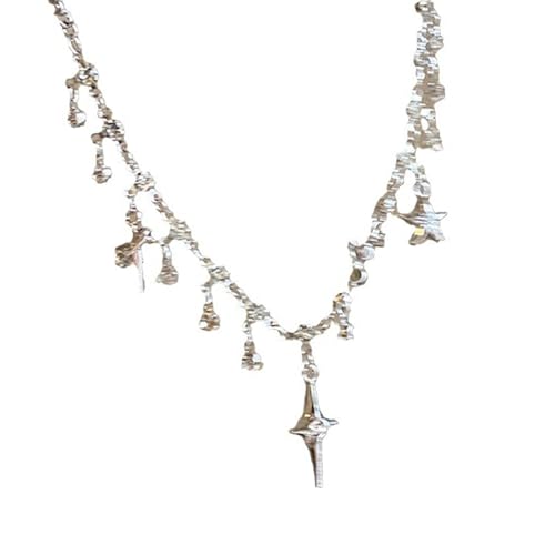 Leichte Vier Mondstar Anhänger Halskette Geschenkschmuck Für Liebe Freundschaft 40 Cm Kette Mit 5 Cm Extender Vier Spitze Stern Freundschaft Schmuck Schmuck von HAISENG