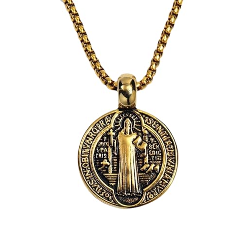 Männer Halskette Mit Doppelseitigem Exorzismus Symbol Retro Religiöser Heckketten Legierung Schlüsselblatt Kette Mode Accessoire Retro Religiöse Halskette von HAISENG