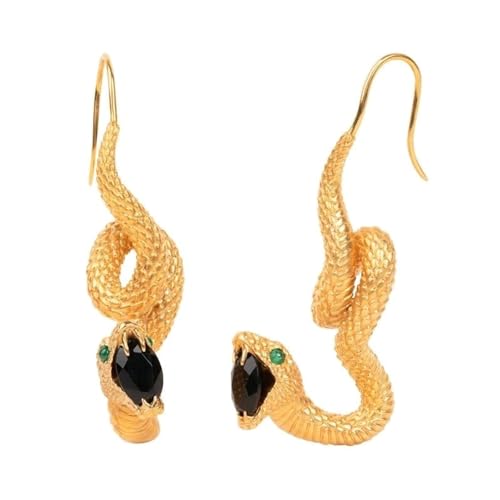 Mode Schlangenropfen Ohrringe Schwarze Obsidianer Schlangen Dangle Stilvolle Ohrohrschstene Schmuck Für Tägliche Kleidung Bequeme Kleidung von HAISENG