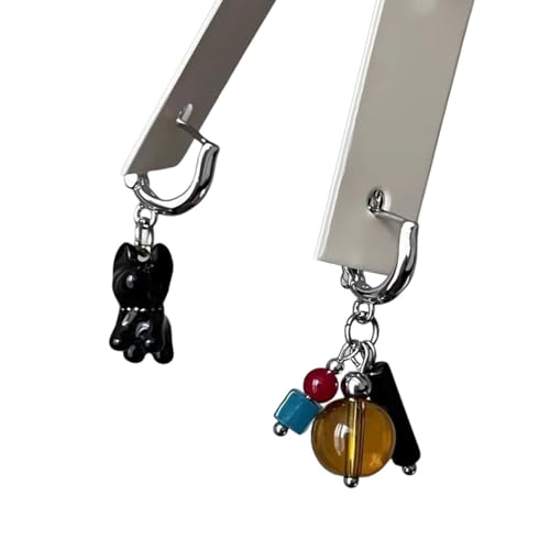 Mode Schwarze Hundeohrringe Mit Asymmetrischen Designs Leichtgewichtige Legierung Baumle Ohrclips Ideal Für Tägliche Tragen Niedlicher Hörer Ohrringe von HAISENG