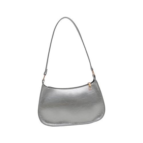 Moderne und funktionale Damen-Unterarmtasche aus PU-Leder für den täglichen Pendler und Freizeitaktivitäten, Unterarm-Geldbörse, silber, One Size von HAISENG