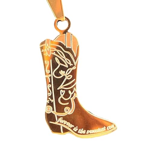 Modische Verstellbare Kragen Halskette Zierlich Mit Anpassbarer Gravur Stiefel Anhänger Neckkain Orament Einzigartiger Cowboy Stiefelanhänger von HAISENG