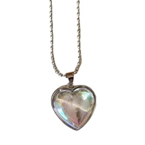 Mondsteine Herz Anhänger Halsschmuck Funkelnde Herz Anhänger Mondstein Halskette Accessoire Für Mode Enthusiasten Legierungsmaterial von HAISENG