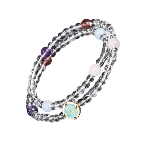 Packung Von 2 Handgefertigtem Kristallperlenarmband Elastizes Armband Buntes Perlen Für Tägliche Und Party Verschleiß Doppelschicht Perlen von HAISENG