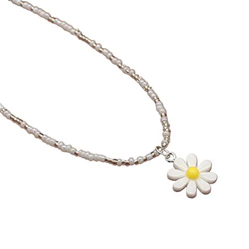Perlen Halskette Halskette Ajdustable Länge Schlüsselbeinkette Juwely Bunte Perlen Heckketten Accessoire Blumenketten Für Frauen von HAISENG
