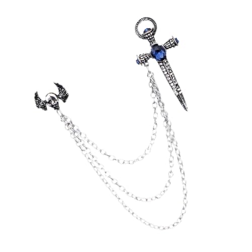 Premium Legierungskruzifix Mit Schwertern Flügel Brosche Einfach Zu Kombinieren Punkstile Stillanlage Mit Jackenkleidern Und Formelle Kleidung Gothic Brustschmuck von HAISENG