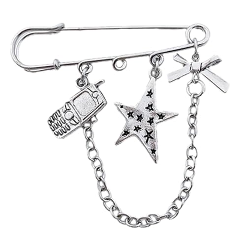 Punk Kreuzkette Brosche Quasten Pin Frauen Männer Anzüge Schuhe Broschen Y2K Sicherheitsstifte Schmucktasche Handtasche Ornament Sicherheitsstifte Für Kleidung von HAISENG