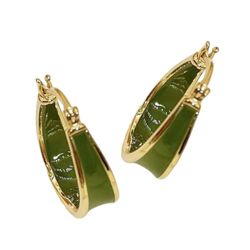 Raffinierte Unregelmäßige Grüne Stollen Ohrringe Exquisite Metallohrmanschetten Elegantes Accessoire Für Hochzeiten Und Partys Modeschmuck von HAISENG