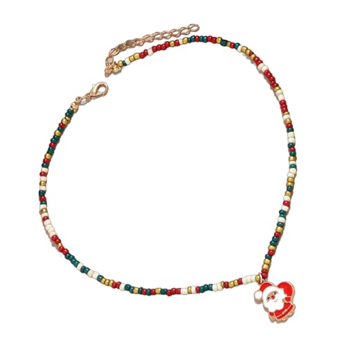 Reisperlen Weihnachtsbaum Halskette Handgefertigtes Weihnachts Halskette Für Frauen Farbenfrohe Perlen Und Festliche Ornament Charme Holiday Schmuck von HAISENG