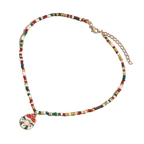 Reisperlen Weihnachtsbaum Halskette Handgefertigtes Weihnachts Halskette Für Frauen Farbenfrohe Perlen Und Festliche Ornament Charme Holiday Schmuck von HAISENG