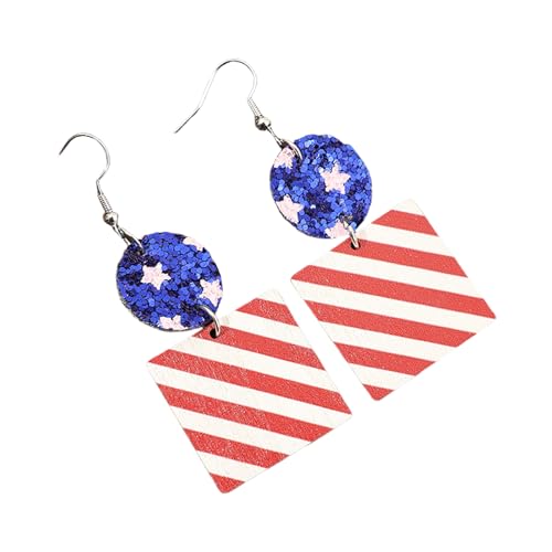 Retro Inspire Tragbare Ohrringe Mit Einzigartigen Drucken Mit Mehreren Schichten Und Flaggen Pailletten Dekoration Für Festliche Anlässe Patriotischer Schmuck von HAISENG