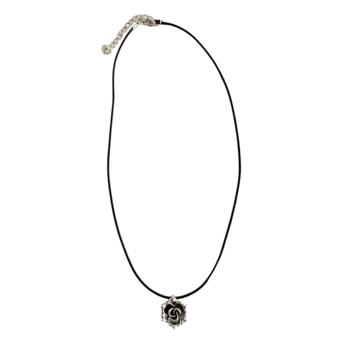Rose Blumenhalskette Blütenform Anhänger Verstellbares Trottel Kettenkette Blumenthema Neckchains Leichter Schmuck Verstellbare Länge Halskette von HAISENG