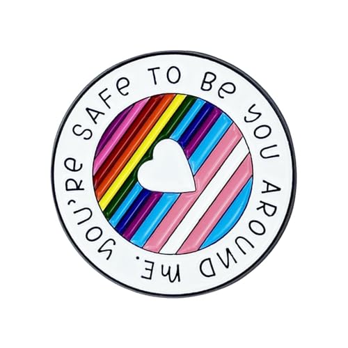 Runde Regenbogenmetall Brosche Handgefertigtes Badge LGBTQ Revers Pin Für Jacken Und Accessoires Einzigartige Kleidung Accessoire Inspirierende Zitat Pin von HAISENG