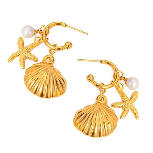 Sea Gold Seesterne Und Halskette Drop Ohrringe Trendige Frauen Schmuck Anhänger Armband Perfekt Für Jugendliche Frauen Mode Halskette von HAISENG