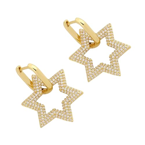 Star Dangle Ohrringe Ohrschnallen Stilvoller Anhänger Kupfertextur Ohrschmuck Geeignet Für Den Heutigen Modeliebhaber Kleine Oval Star Dangle Ohrringe Ohrschnallen Stilvoller Anhänger Kupfertextur Ohrschmuck Geeignet Für Den Heutigen Modeliebhaber Kleine Oval von HAISENG