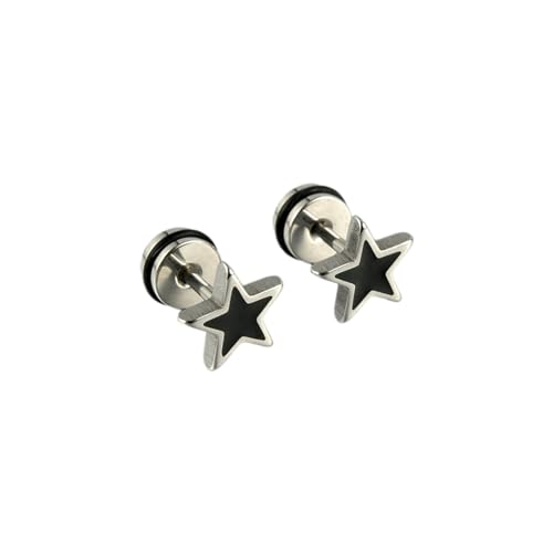 Stilvolle Edelstahl-Totenkopf-Ohrschmuck, Gothic-Ohrringe, Stern-Ohrstecker, Ornamente, geeignet für das tägliche Outfit und Party, goldfarben von HAISENG