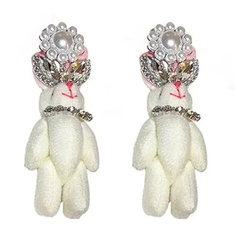 Stilvolle Kaninchenohren Ohrtropfen Plüsch Verzierungen Schmucklegierung Dangle Ohrringe Für Tägliche Verschiebung Plüschiger Kaninchenohrringe von HAISENG