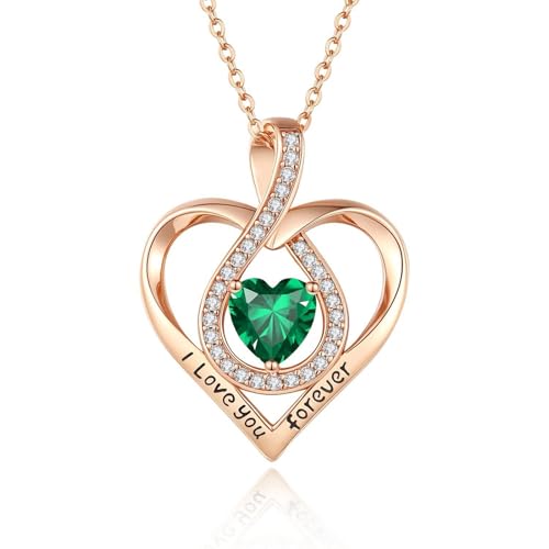 Stilvolle Legierung Halskette Mit Zodiacs Geburtsstein Anhänger Liebes Herz Charme Schmuck Verstellbare Länge Halshain Accessoire Fashion Statement Halskette von HAISENG