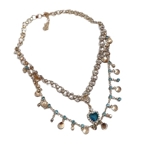 Stilvolle doppellagige Halskette, Herzmuschel-Anhänger, verstellbare Länge, Schlüsselbeinkette, Zubehör für Frauen und Mädchen, doppellagige Halskette, Einheitsgröße, Wie beschrieben, Wie beschrieben von HAISENG