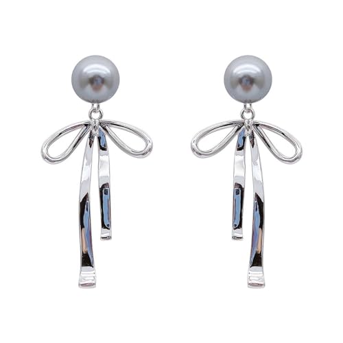 Stilvoller Grauer Perle Dangle Ohrringe Eleganter Ohrschmuck Mode Ohrringe Legierungsmaterial Für Hochzeiten Und Besonderer Anlass Eleganter Schmuck von HAISENG