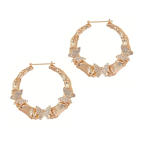 Stilvoller Schmetterlingsrunde Ohrringe Fallen Bequeme Ohrschmuck Schmucklegierung Textur Geeignet Für Tägliche Und Party Wear Hoop von HAISENG