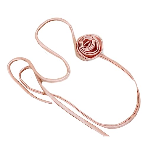 Stoffblume Krawatte Halskette Langes Seilschloss Colarmbone Kette Halskette Angemessene Oder Frauen Lässig Party Aussehen Süß Choker von HAISENG